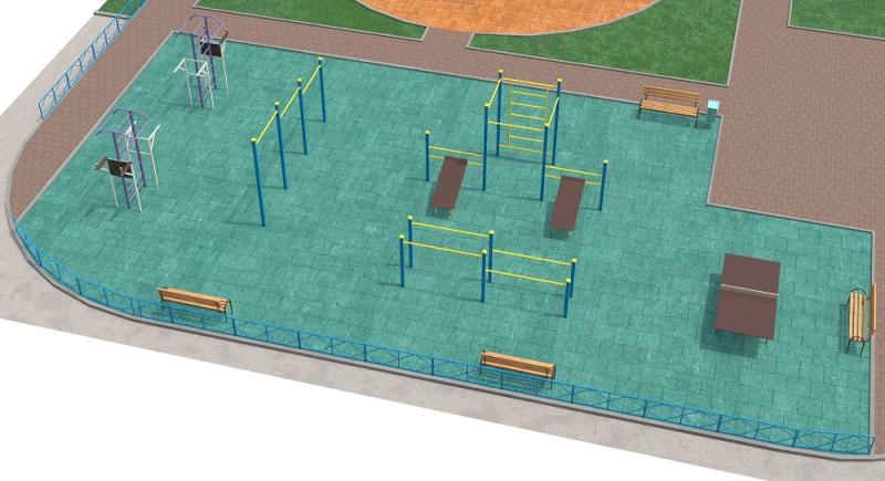 Проект спортивной площадки с столом теннисным в Мариуполе