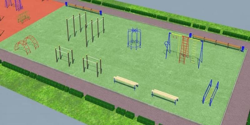 Проект детско-спортивной площадки для школы - детсада в Мариуполе