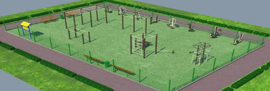 Проект спортивной воркаут площадки с уличными тренажерами в Мариуполе