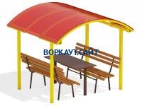 Стол и лавки под навесом МАФ 4005 в Мариуполе