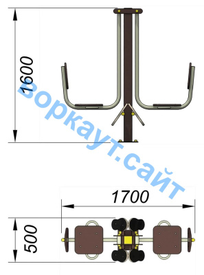 Уличный тренажер "Жим ногами горизонтальный " УТ 003 в Мариуполе