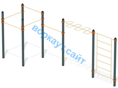 Воркаут турники с шведской стенкой и рукоходом  ВС-21 в Мариуполе