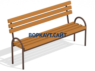 Парковая лавочка со спинкой МАФ 1605 в Мариуполе