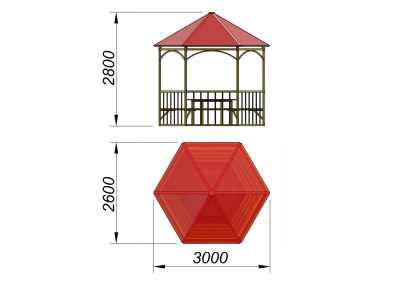 Беседка со столом и лавками МАФ 4121 в Мариуполе