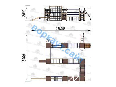 Детский спортивный комплекс Полоса препятствий ДСК 3116 в Мариуполе