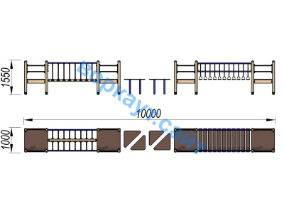 Детский спортивный комплекс Двойной мостик ДСК 3115 в Мариуполе