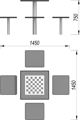 Шахматный стол МАФ 3516 в Мариуполе