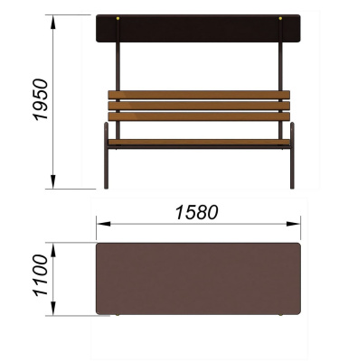 Лавочка под навесом МАФ 1607 в Мариуполе