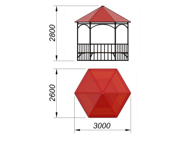 Беседка с лавками и полом МАФ 4122 в Мариуполе