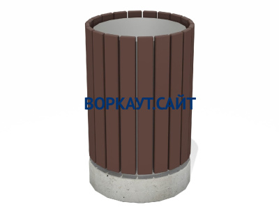Урна деревянная круглая с бетонным основанием МАФ 1632 в Мариуполе