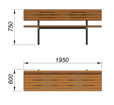 Диван уличный МАФ 1608 в Мариуполе