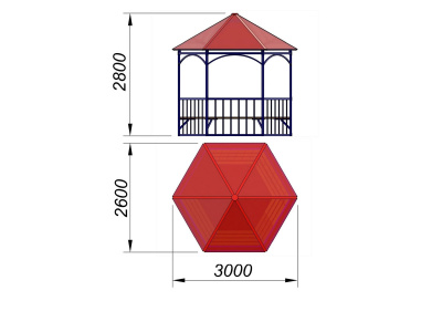 Беседка с лавками МАФ 4120 в Мариуполе