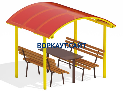 Стол и лавки под навесом МАФ 4005 в Мариуполе