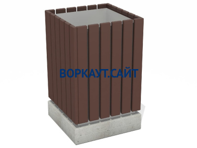 Урна деревянная квадратная с бетонным основанием МАФ 1633 в Мариуполе