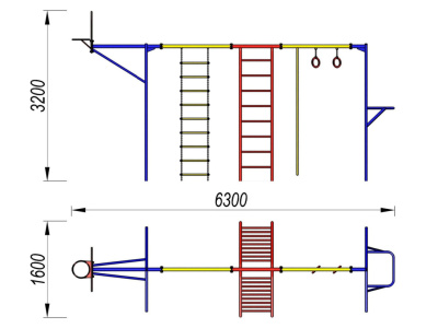 Гимнастический комплекс с баскетбольным щитом МАФ 3001 в Мариуполе Гимнастический комплекс с баскетбольным щитом МАФ 3001 в Мариуполе